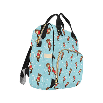 Sea Otter Cute Pattern Print Design 04 Diaper Bag Backpack