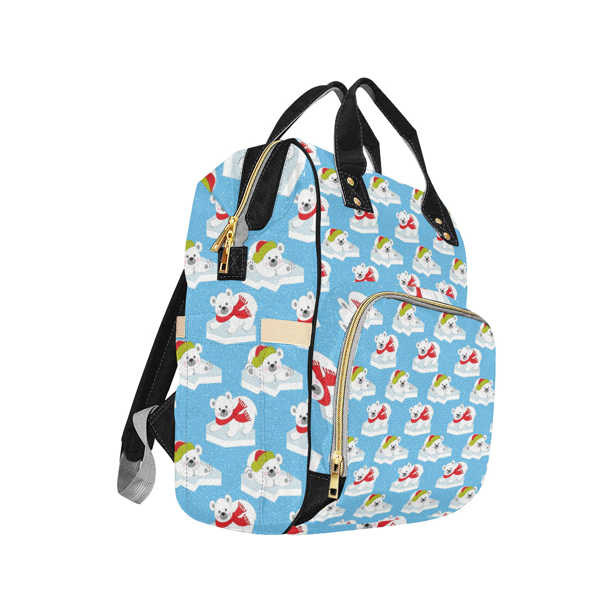 Polar Bear Pattern Print Design PB06 Diaper Bag Backpack