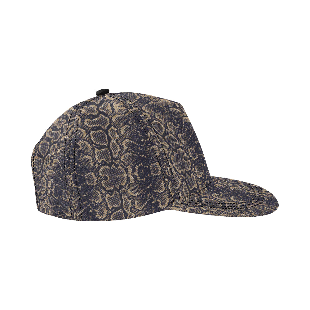 Snake Skin Pattern Print Snapback Cap