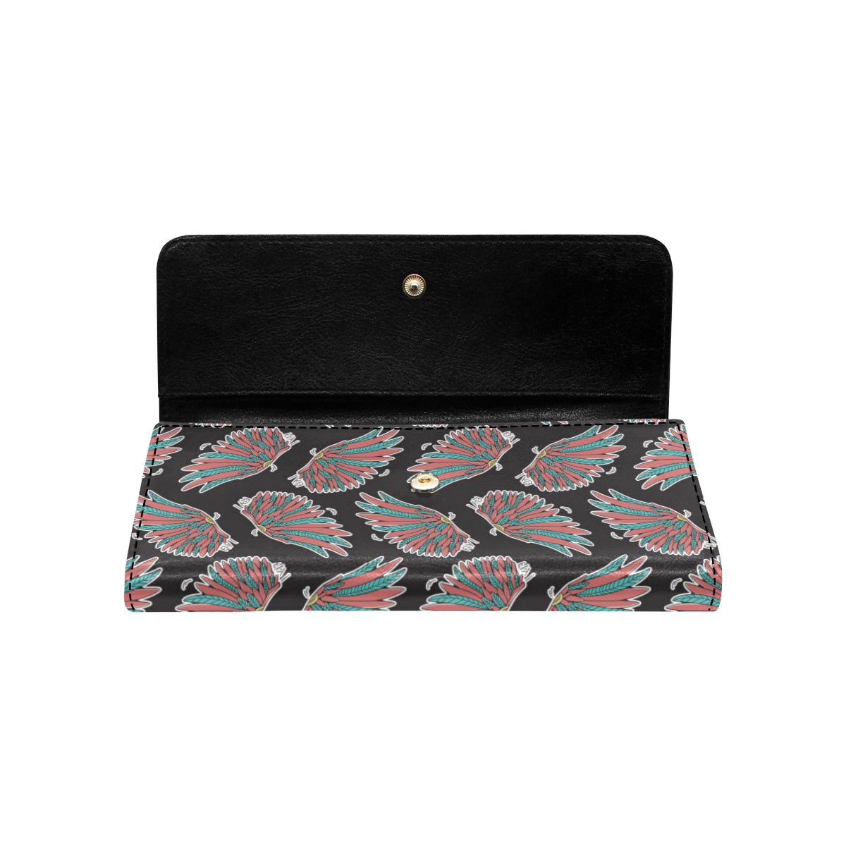 Angel Wings Pattern Print Design 05 Women's Trifold Wallet