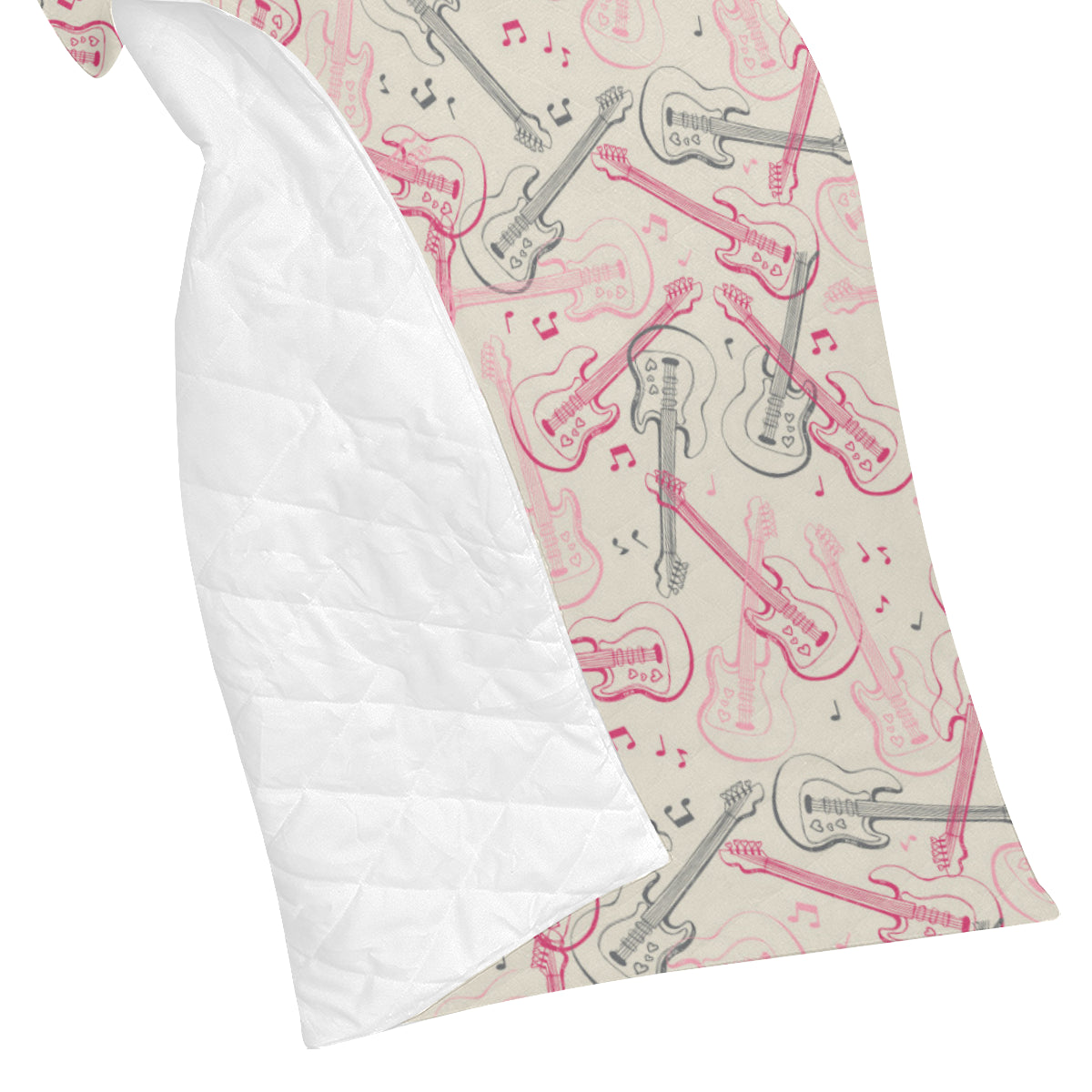 Bass Guitar Pattern Print Design 02 Premium Quilt