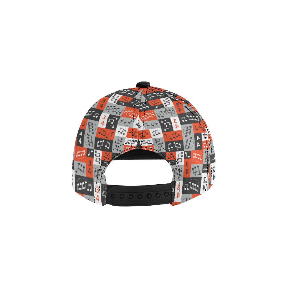 Music Note Design Themed Print Snapback Cap