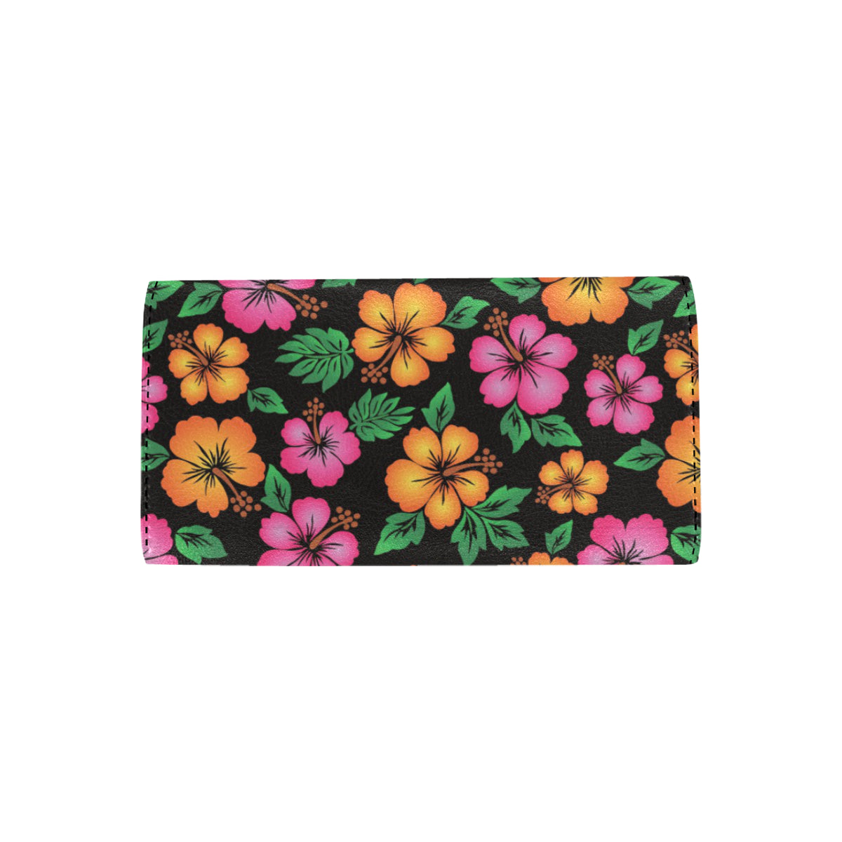 Hibiscus Pattern Print Design HB029 Women's Trifold Wallet