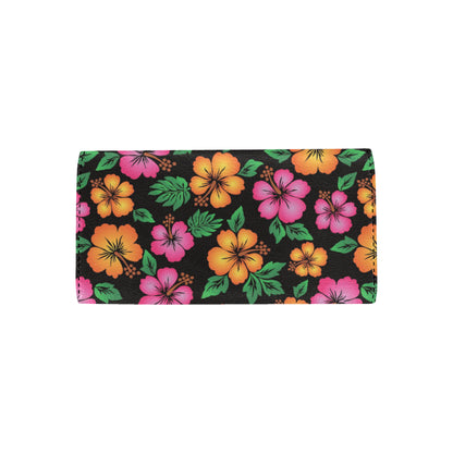 Hibiscus Pattern Print Design HB029 Women's Trifold Wallet
