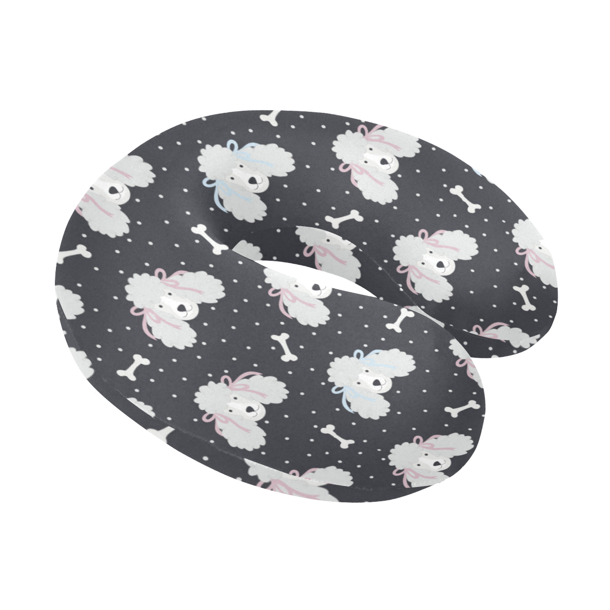 Poodle Pattern Print Design A03 U-Shaped Travel Neck Pillow