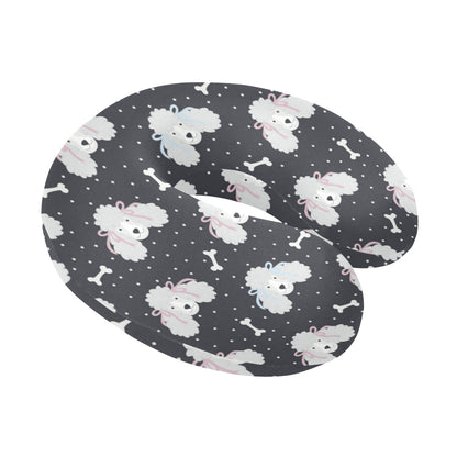 Poodle Pattern Print Design A03 U-Shaped Travel Neck Pillow