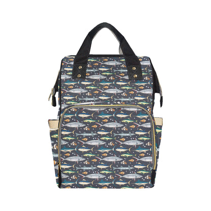 Swordfish Pattern Print Design 04 Diaper Bag Backpack