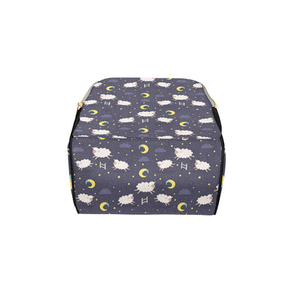 Sheep Night Pattern Print Design 02 Diaper Bag Backpack