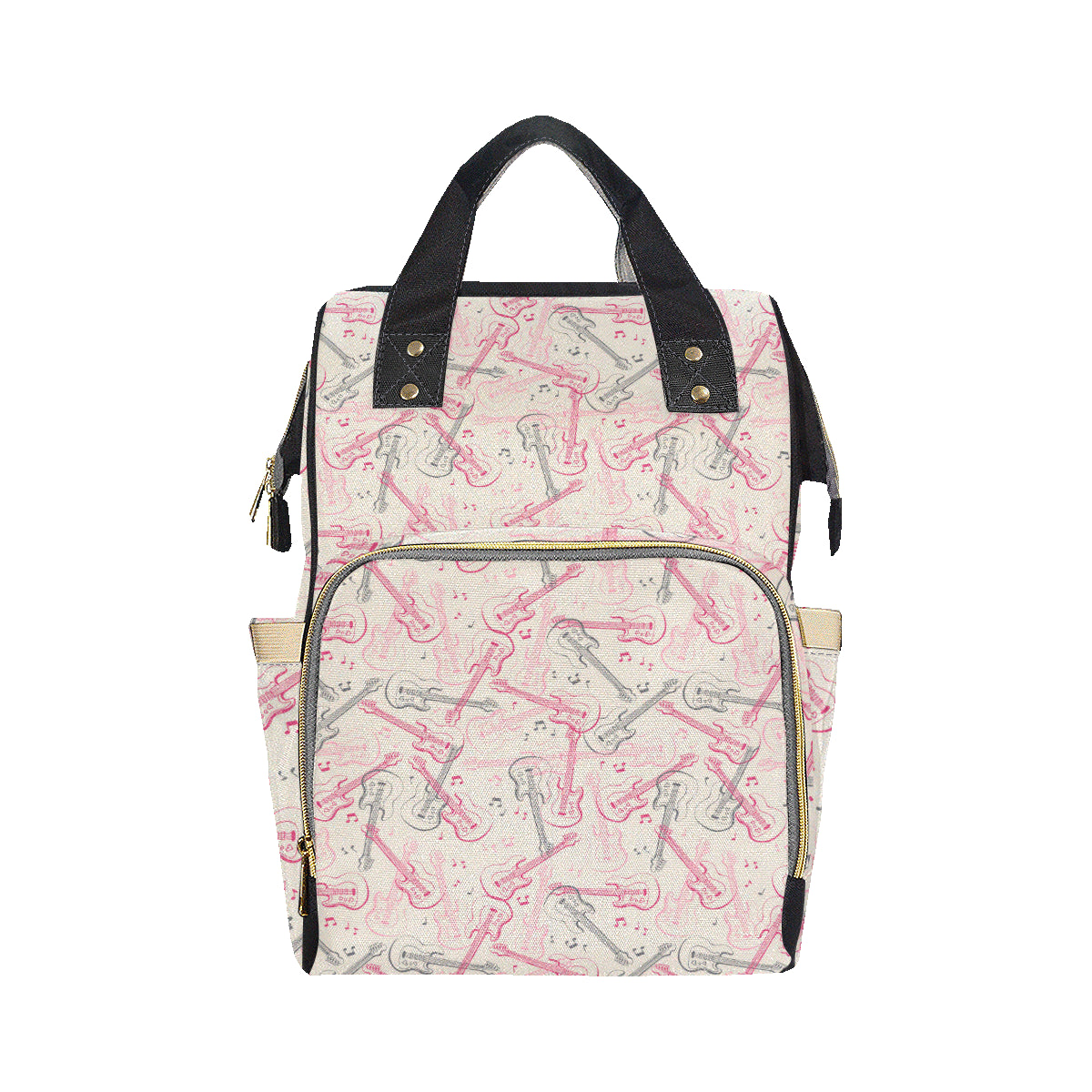 Bass Guitar Pattern Print Design 02 Diaper Bag Backpack