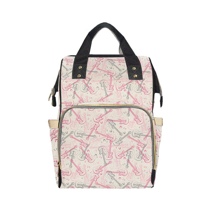 Bass Guitar Pattern Print Design 02 Diaper Bag Backpack