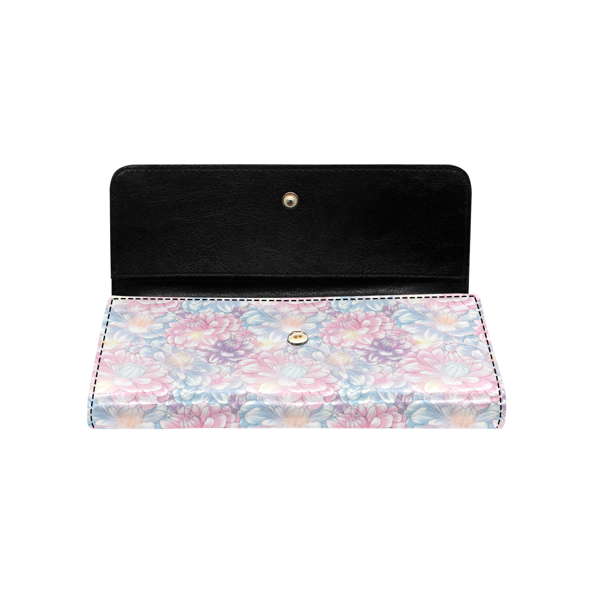 Dahlia Pattern Print Design 01 Women's Trifold Wallet