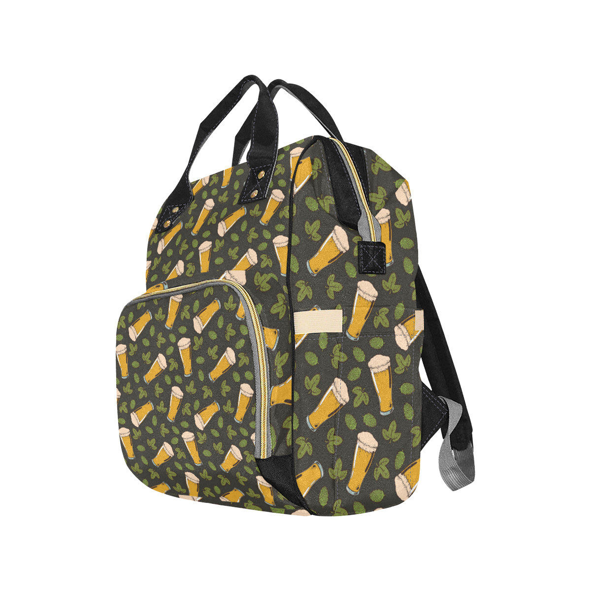 Beer Iris Pattern Print Design 02 Diaper Bag Backpack