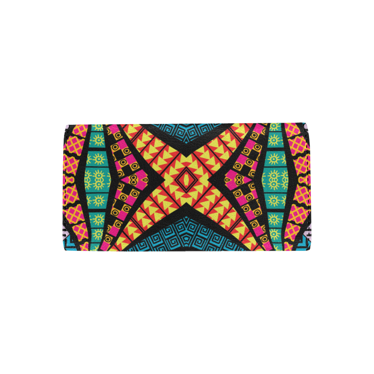 Kaleidoscope Pattern Print Design 05 Women's Trifold Wallet