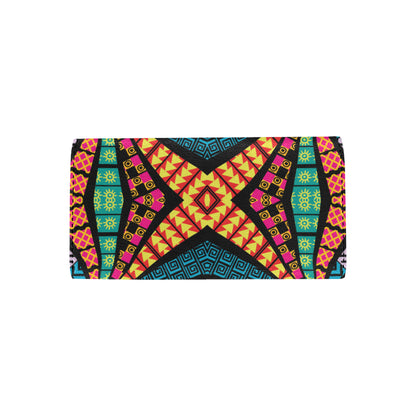 Kaleidoscope Pattern Print Design 05 Women's Trifold Wallet