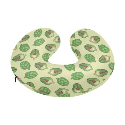 Artichoke Pattern Print Design 03 U-Shaped Travel Neck Pillow