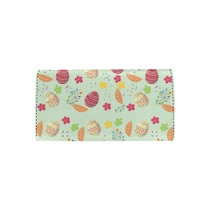 Easter Eggs Pattern Print Design RB07 Women's Trifold Wallet