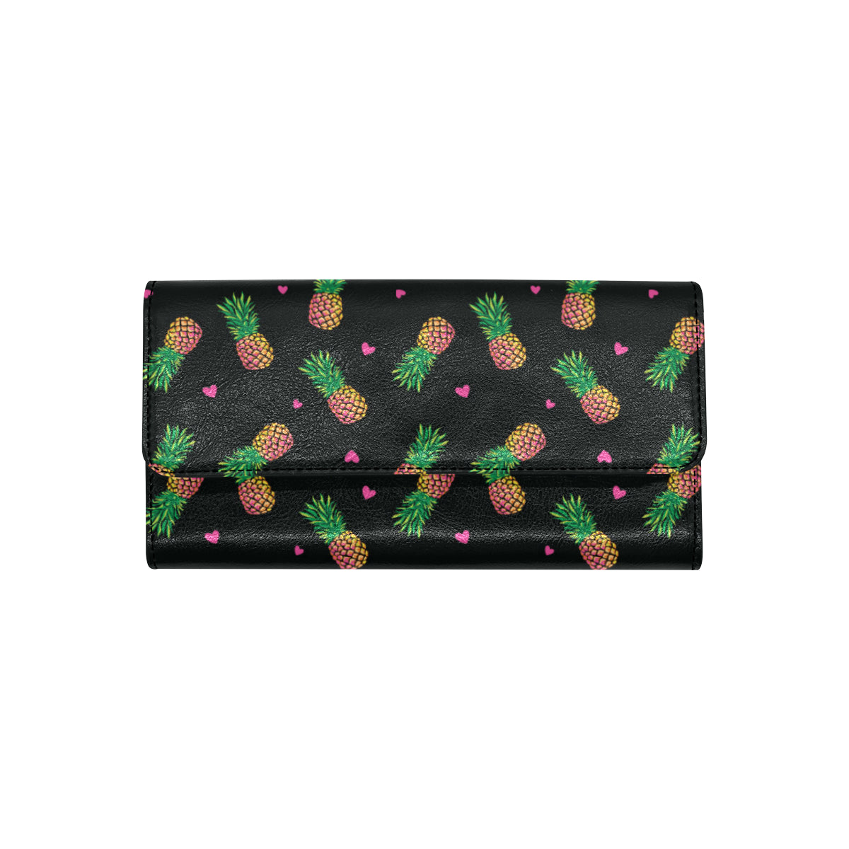 Neon Pineapple Pattern Print Design A04 Women's Trifold Wallet