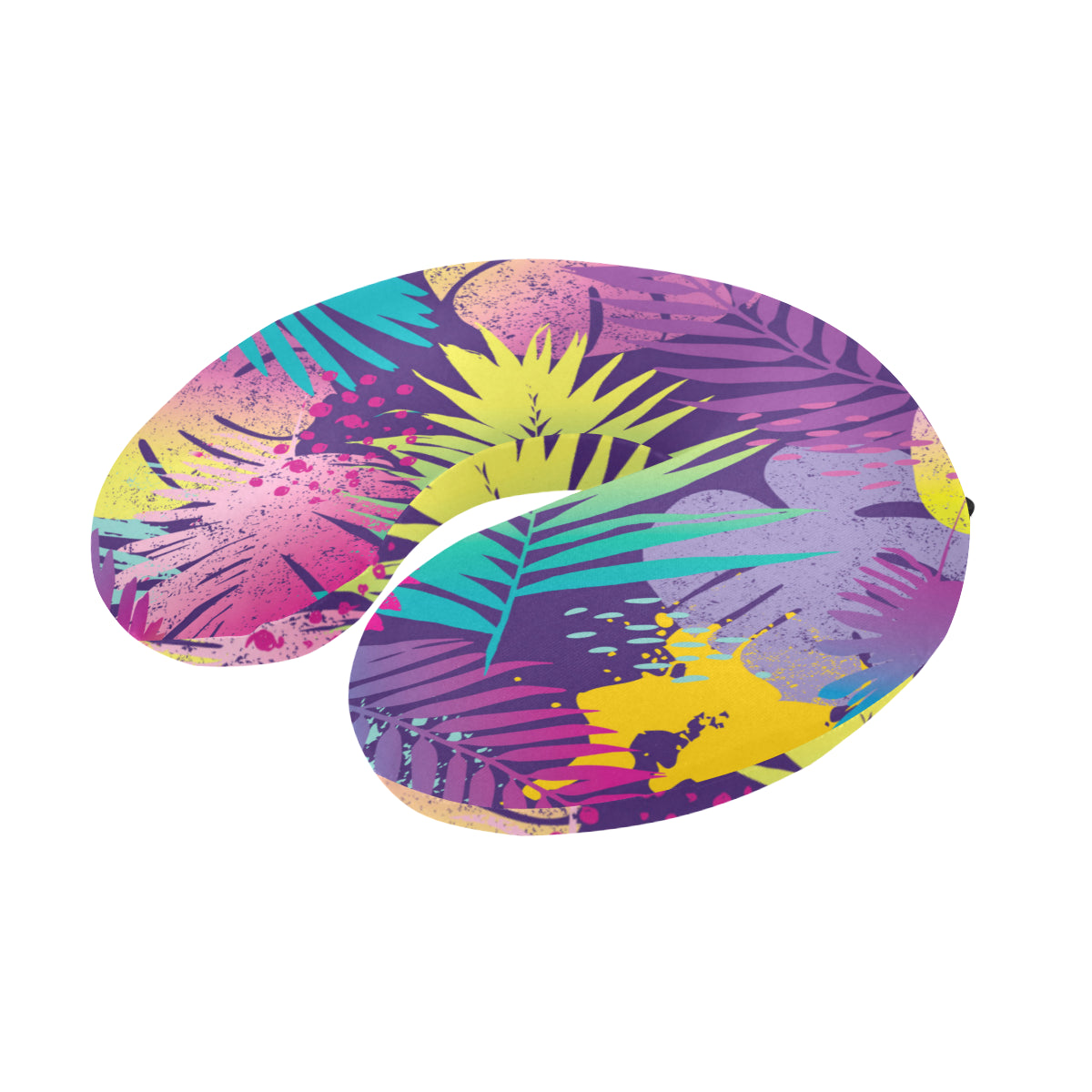 Palm Leaf Pattern Print Design A04 U-Shaped Travel Neck Pillow