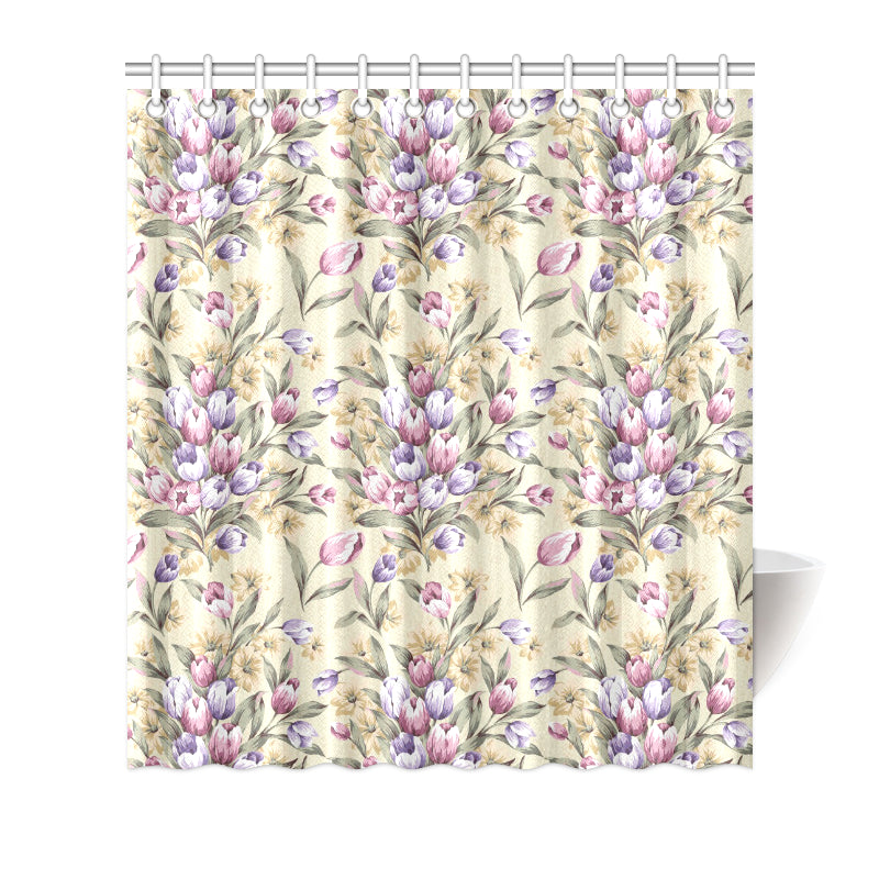 Tulip Pattern Print Design TP04 Shower Curtain