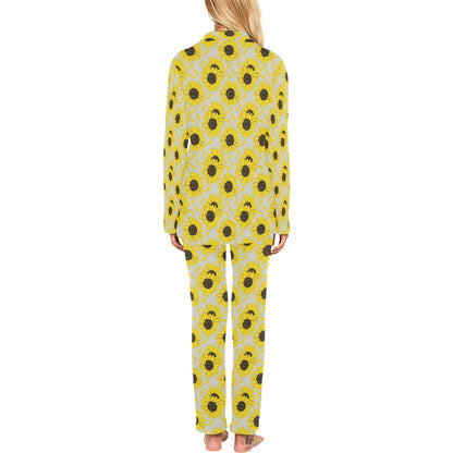 Sunflower Print Design LKS309 Women's Long Pajama Set