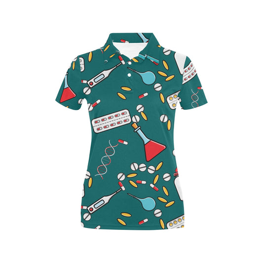 Nurse Pattern Print Design A05 Women's Polo Shirt