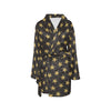 Star Gold Print Design LKS302 Women's Fleece Robe