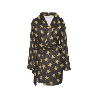 Star Gold Print Design LKS302 Women's Fleece Robe