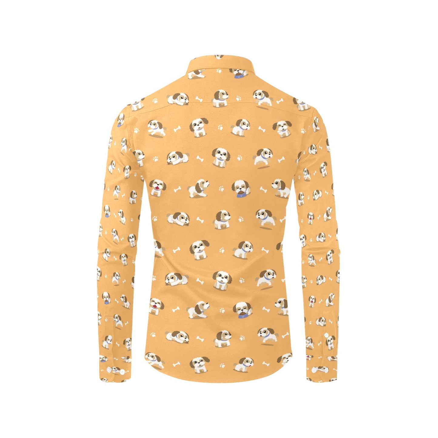Shih Tzu Print Design LKS304 Men's Long Sleeve Dress Shirt