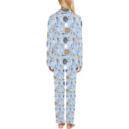 Cooking Kitchen Tools Pattern Print Design 02 Women's Long Pajama Set