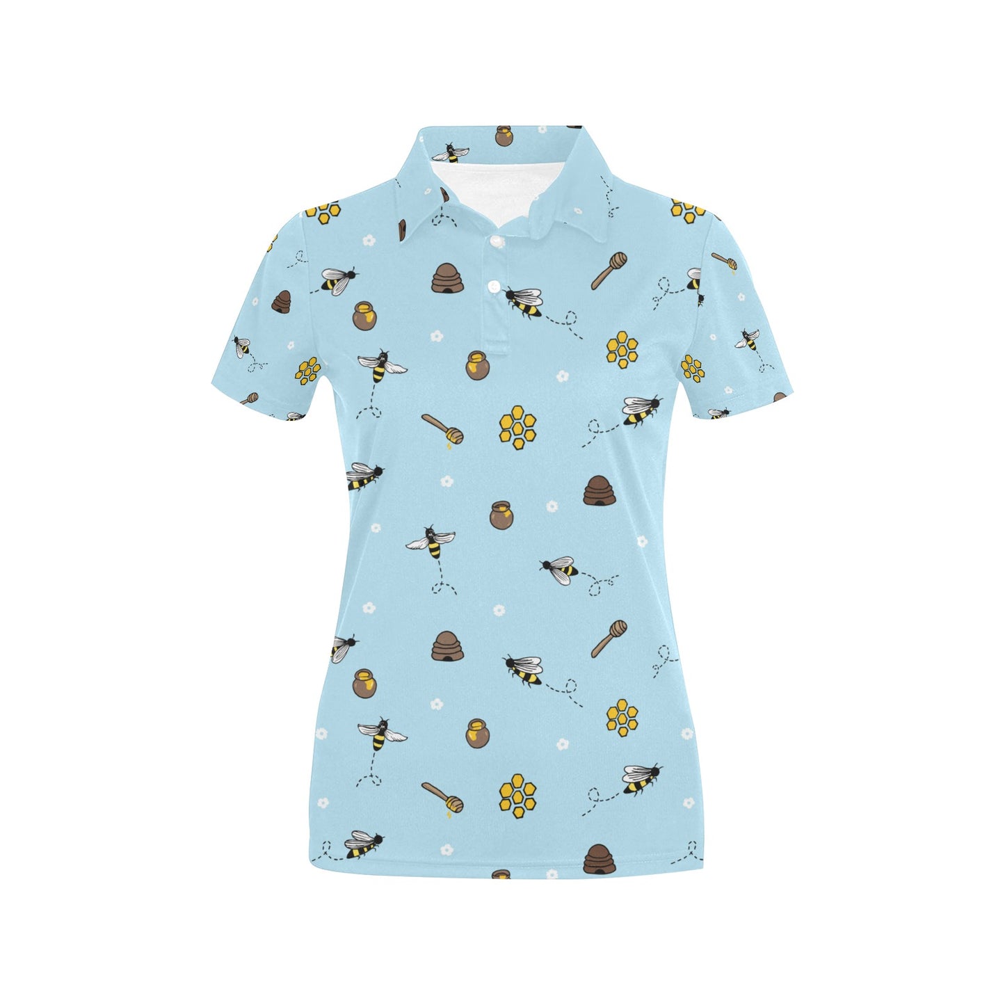 Honey Bee Print Design LKS307 Women's Polo Shirt