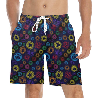 Chakra Colorful Print Pattern Men's Swim Trunks Beach Shorts