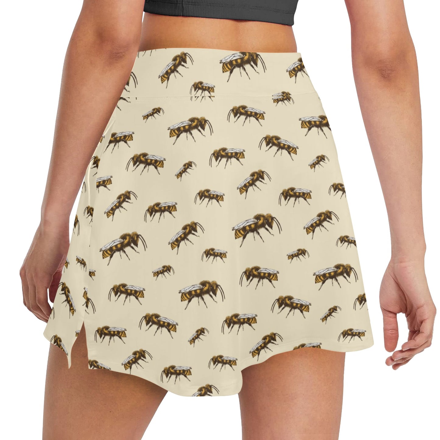 Bee Print Design LKS306 Women's Golf Skirt with Pocket