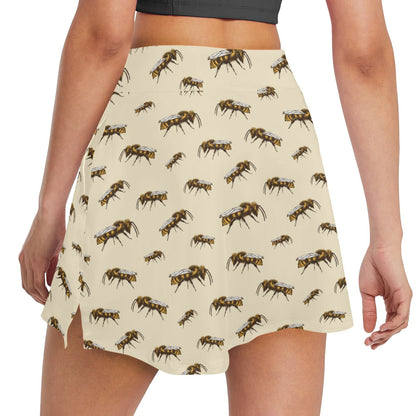 Bee Print Design LKS306 17" Golf & Pickleball Skort with Pockets