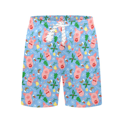Pig Print Design LKS404 Men's Swim Trunks Beach Shorts