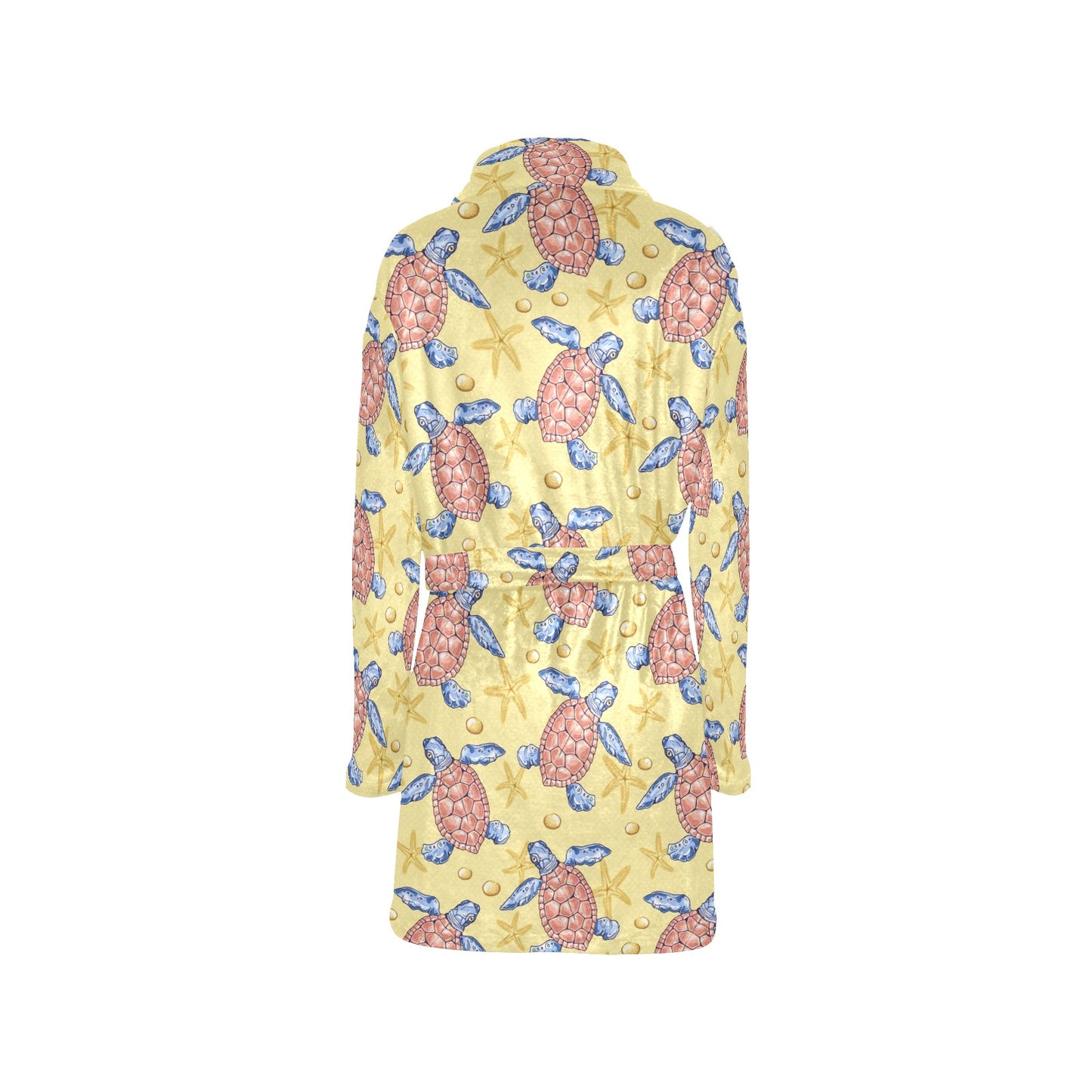 Sea Turtle Pattern Print Design T06 Women's Fleece Robe