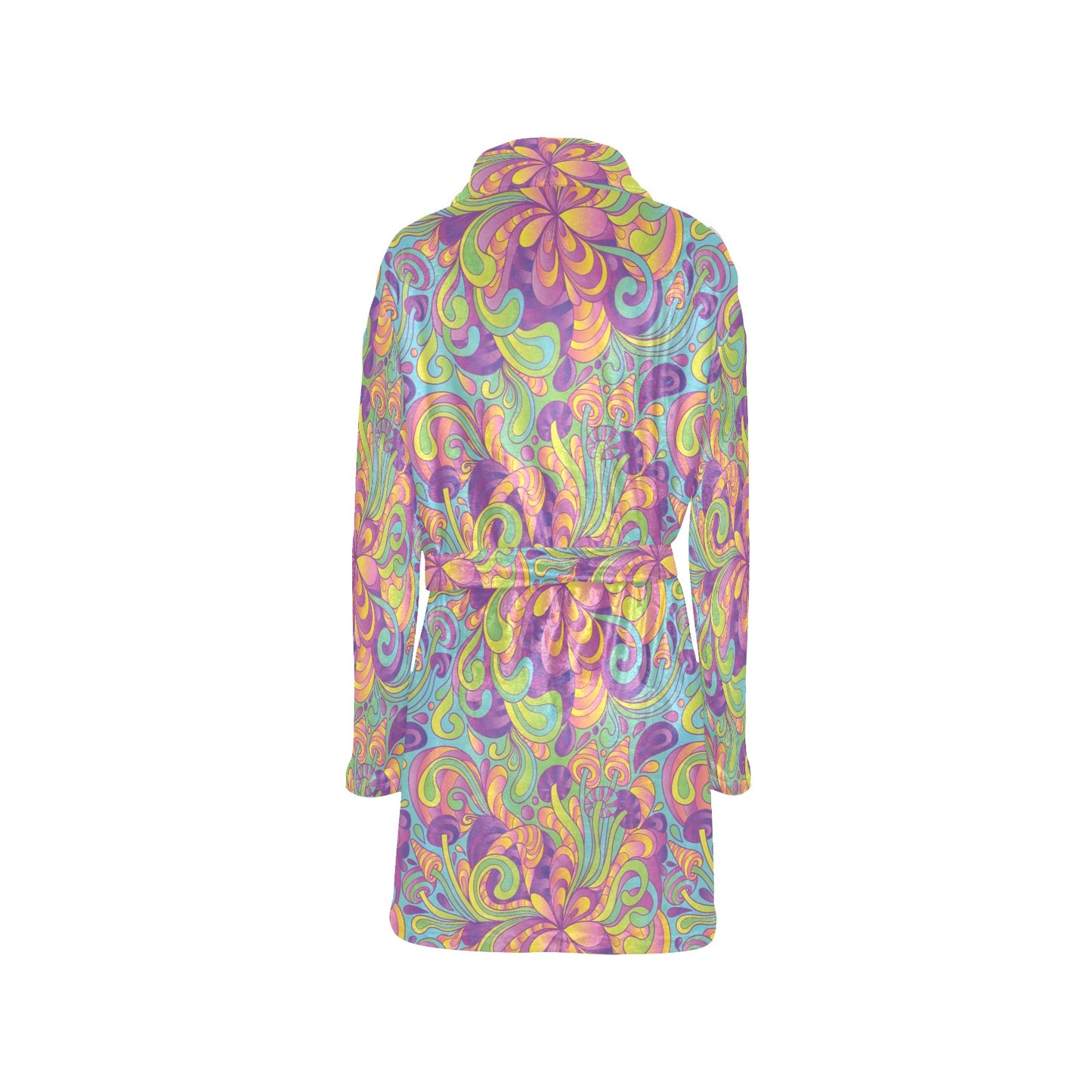 Psychedelic Mushroom Pattern Print Design A05 Women's Fleece Robe