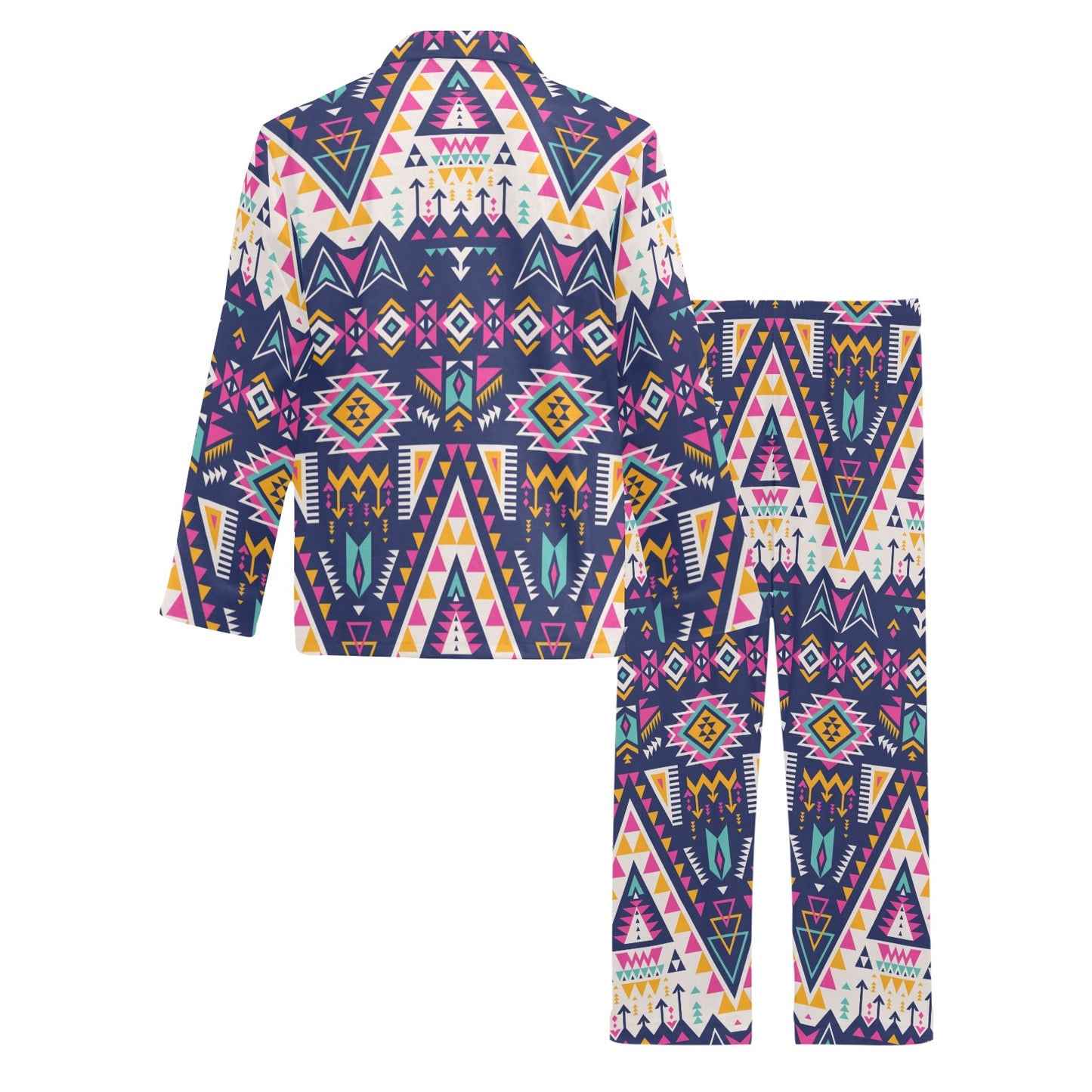Pink Tribal Aztec native american Men's Long Pajama Set