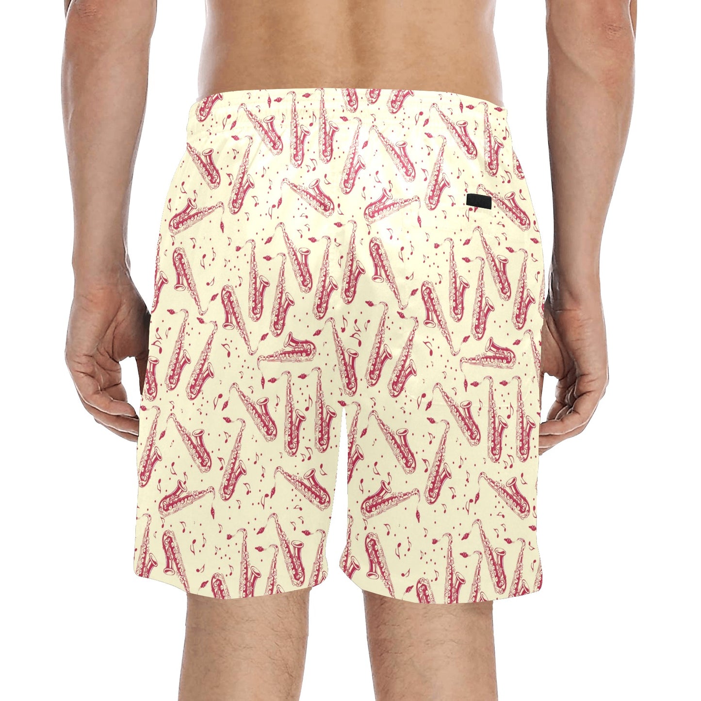 Saxophone Print Design LKS402 Men's Swim Trunks Beach Shorts