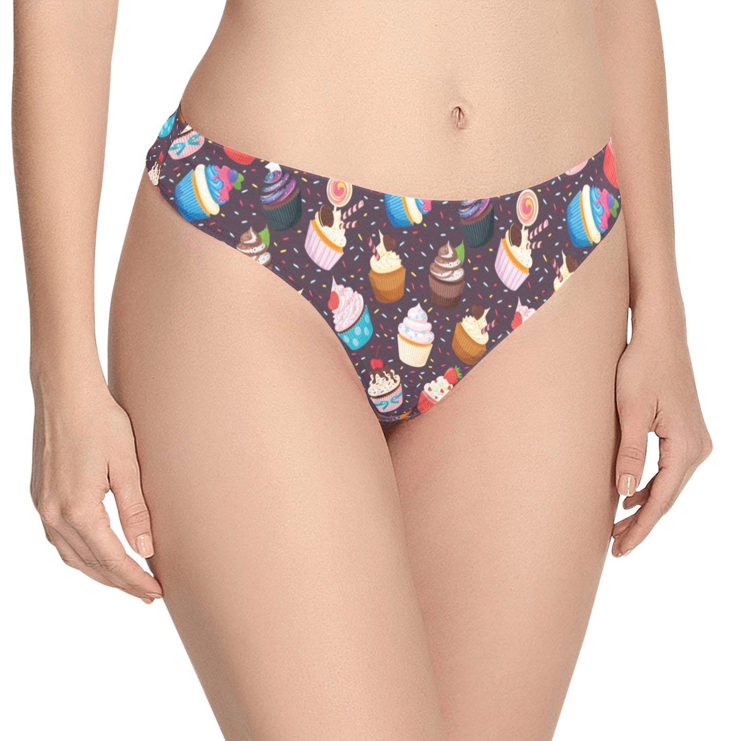 Cupcakes Party Print Pattern Women's Thongs