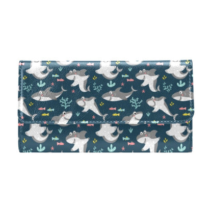 Shark Print Design LKS307 Women's Trifold Wallet