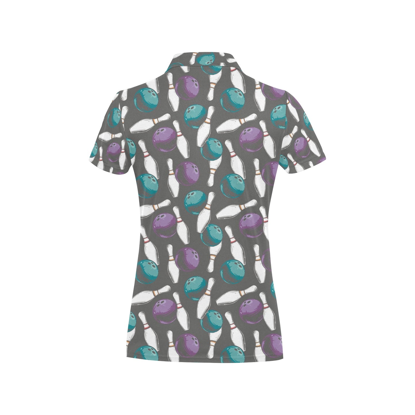 Bowling Pattern Print Design 03 Women's Polo Shirt