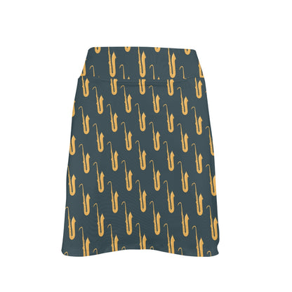 Saxophone Print Design LKS401 17" Golf & Pickleball Skort with Pockets