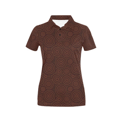 Aboriginal Pattern Print Design 02 Women's Polo Shirt