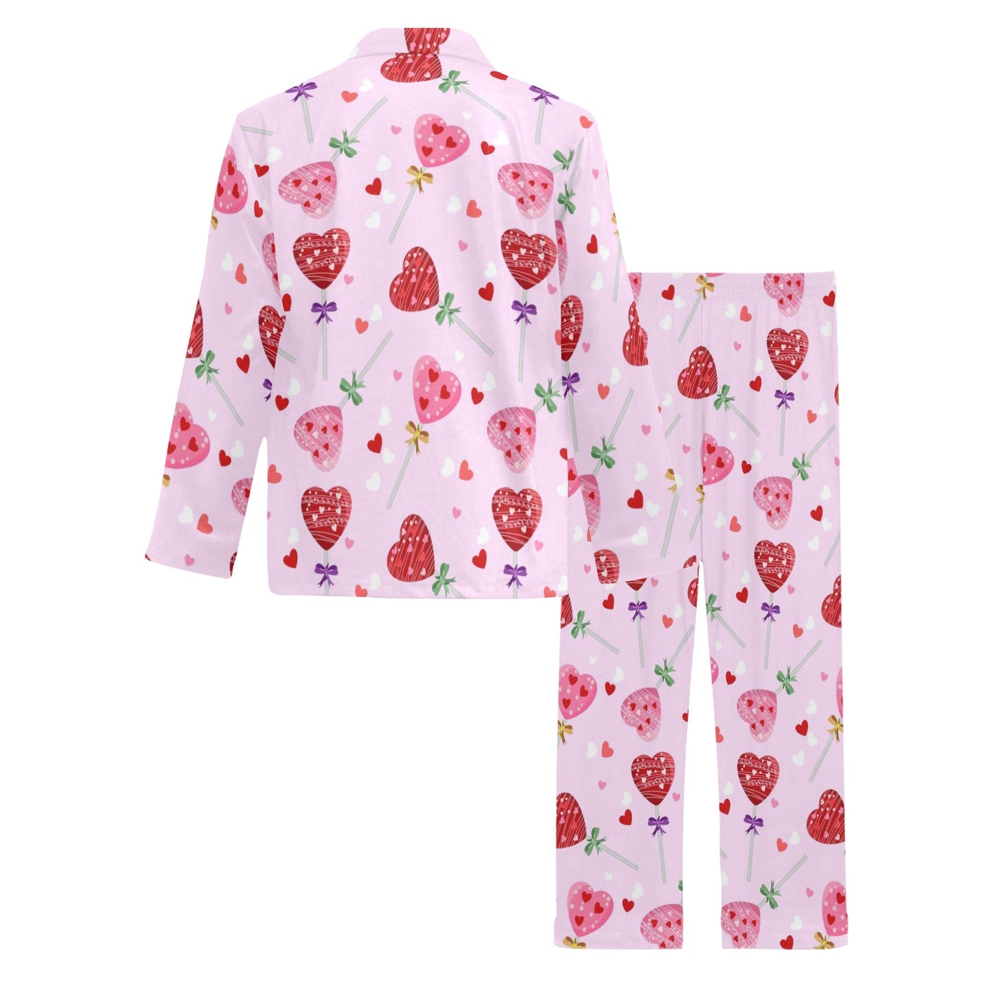 Lollipop Pattern Print Design LL07 Men's Long Pajama Set