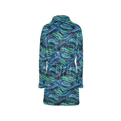 Abalone Pattern Print Design 02 Women's Fleece Robe