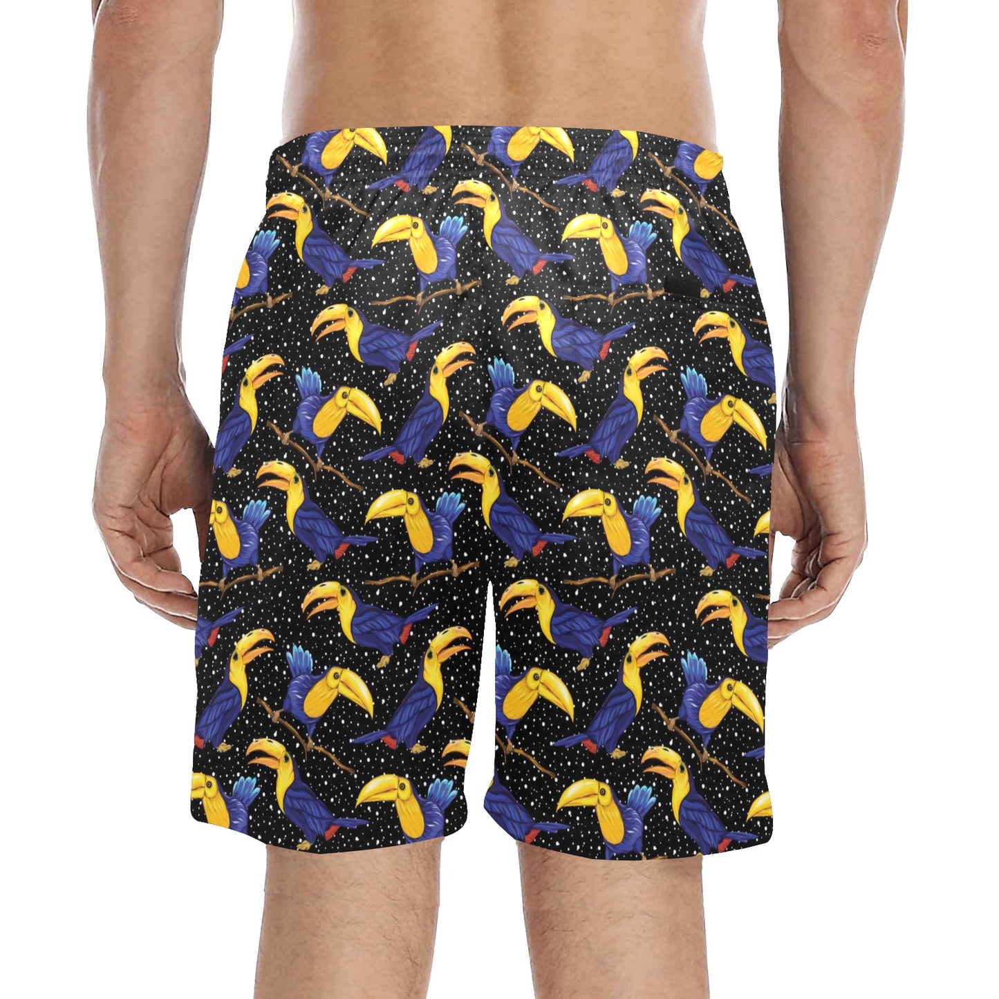 Toucan Print Design LKS307 Men's Swim Trunks Beach Shorts