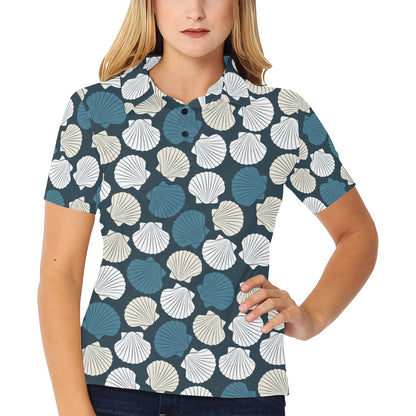 Seashell Print Design LKS3013 Women's Polo Shirt