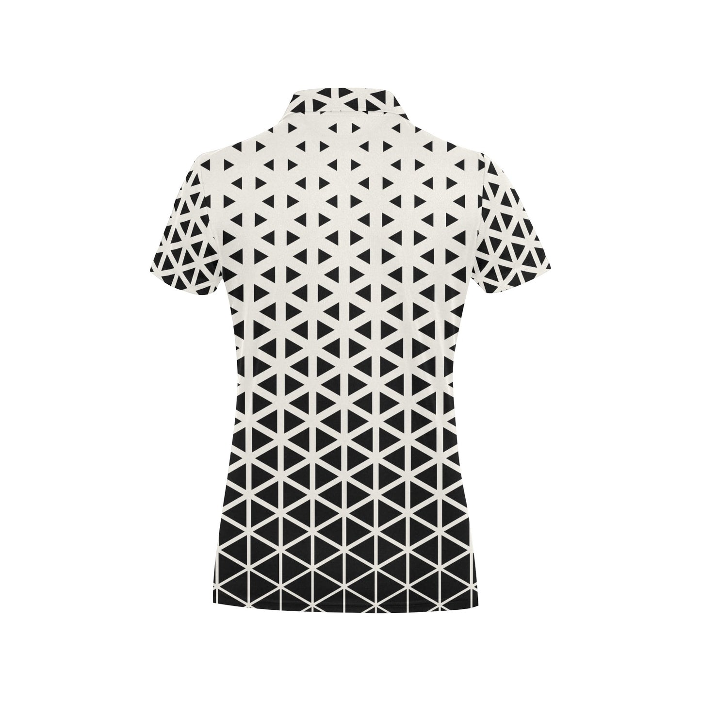 Geometric Black White Pattern Print Design 03 Women's Polo Shirt