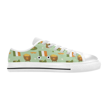 St Patricks Day Print Design LKS302 Women's White Low Top Shoes