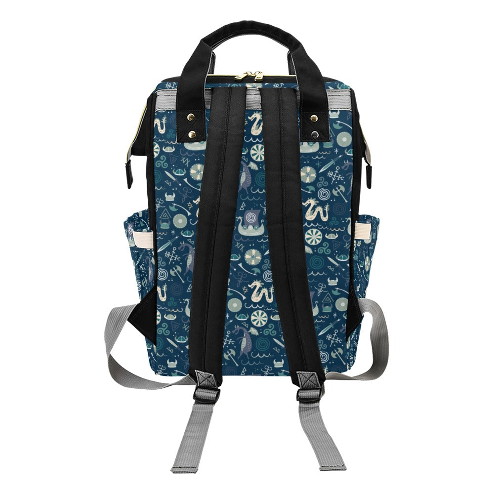 Vikings Print Design LKS305 Diaper Bag Backpack